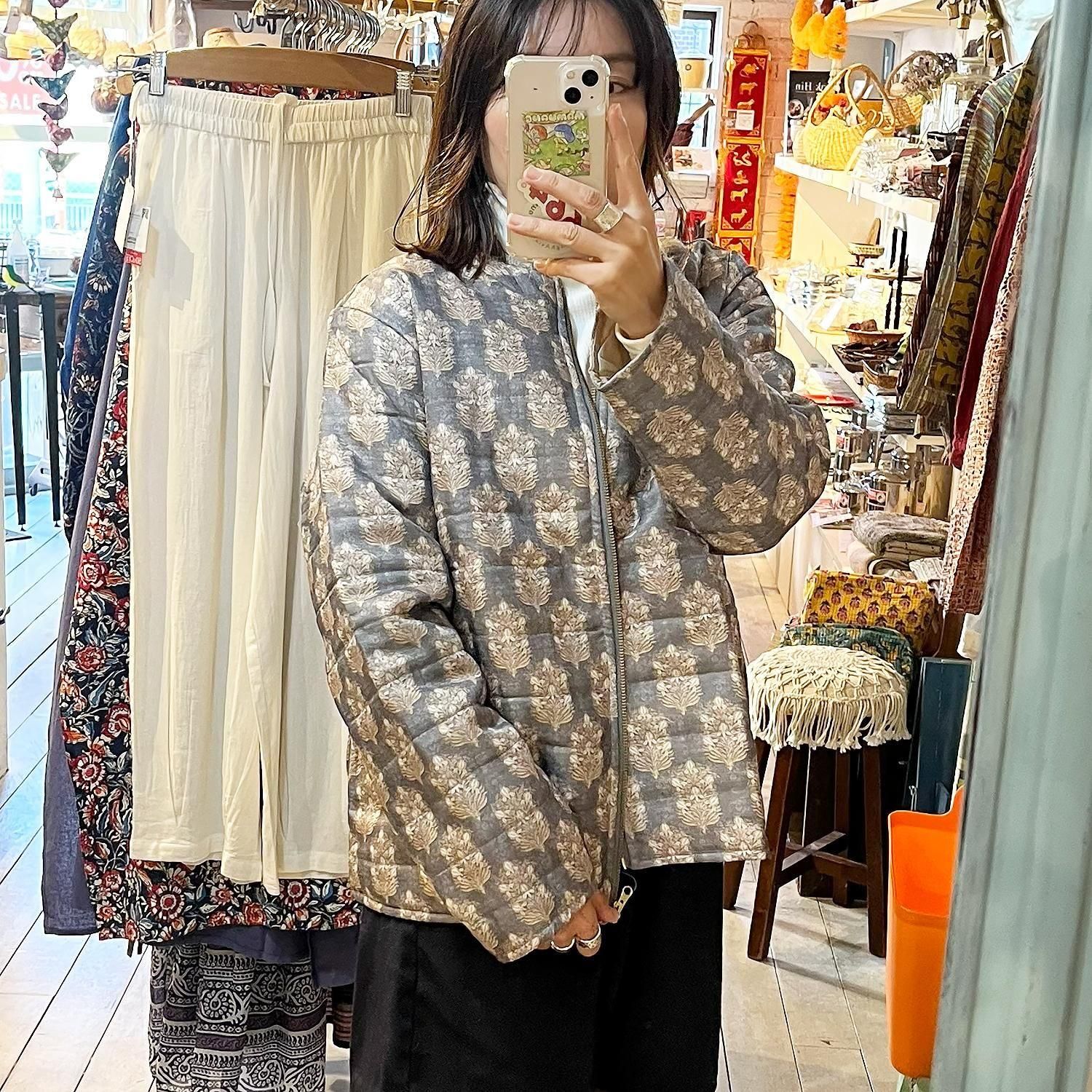 アートシルクプリント ジップジャケット