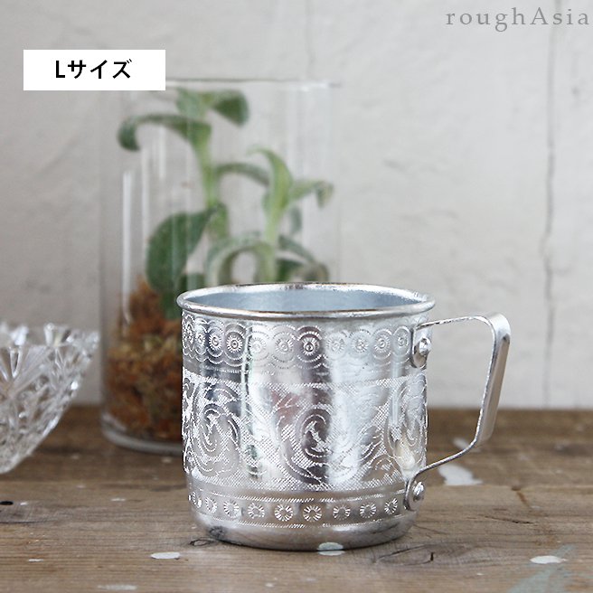 タイ/アルミ製のカップ Lサイズ −取っ手付コップ/マグカップ