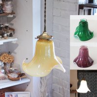 タイ・アジアの照明・ランプシェード（レトロな雰囲気のガラス製ランプ 