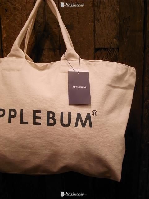 APPLEBUM / LOGO CANVAS ZIP TOTEBAG *19AW [NATURAL × OLIVE