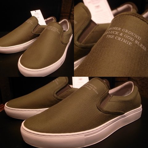 CRIMIE / MILITARY SLIPON SNEAKER [KHAKI] - THINKTANK ltd.[Dove&Bucks.] WEB  SHOP