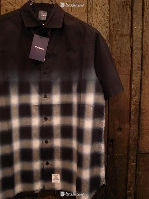 APPLEBUM / BLACK DYE OMBRE CHECK SHIRT [BLACK × WHITE × BLUE] - THINKTANK  ltd.[Dove&Bucks.] WEB SHOP