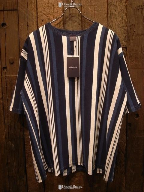 APPLEBUM / INDIGO STRIPE BIG T-SHIRT [INDIGO NAVY STRIPE