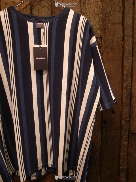 APPLEBUM / INDIGO STRIPE BIG T-SHIRT [INDIGO NAVY STRIPE