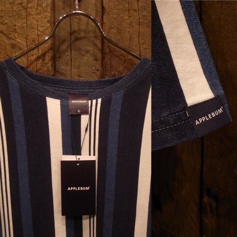 APPLEBUM / INDIGO STRIPE BIG T-SHIRT [INDIGO NAVY STRIPE