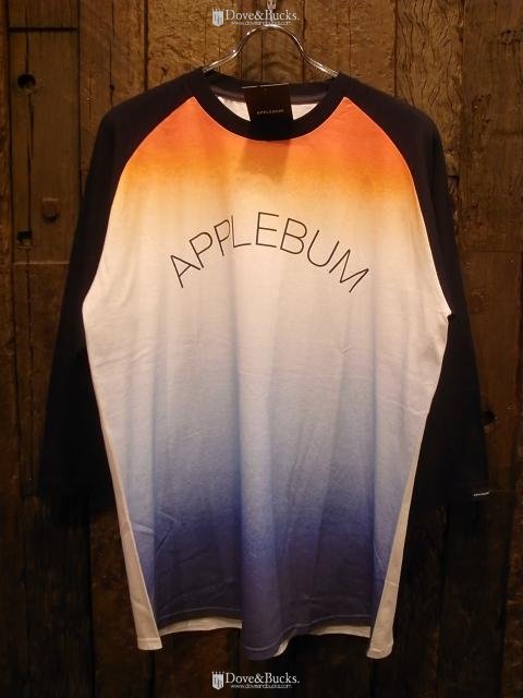 APPLEBUM / SUNSHINE LOGO *RAGLAN 3/4 T-SHIRT [WHITE × NAVY] - THINKTANK  ltd.[Dove&Bucks.] WEB SHOP