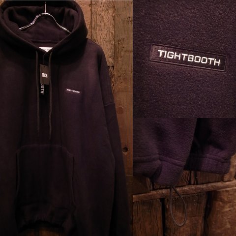 TIGHTBOOTH / FLEECE BIG LOGO HOODIE [BLACK] - THINKTANK ltd