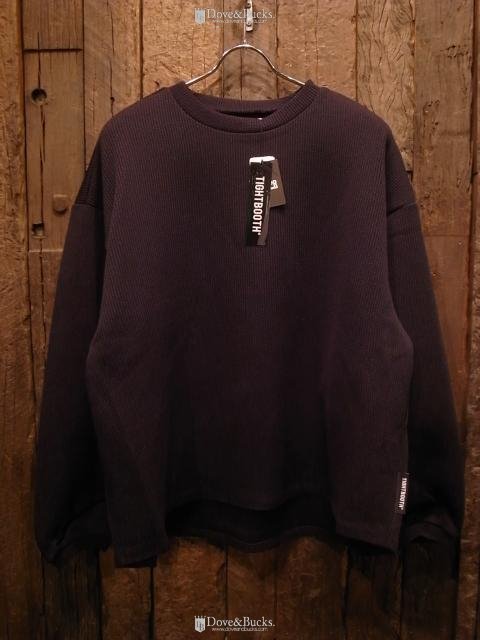 TIGHTBOOTH / WAFFLE CREW KNIT [BLACK] - THINKTANK ltd.[Dove&Bucks