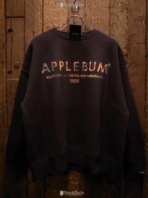 APPLEBUM × CRSB Raidback Fabric / OVERSIZE CREW SWEAT [BLACK