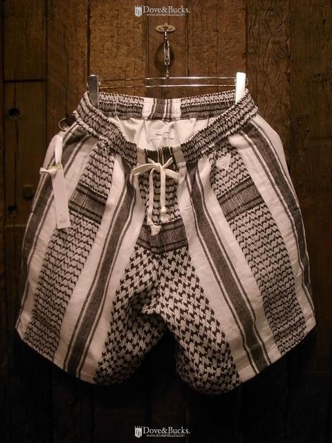 MAGIC STICK / SHEMAGH COZY SHORTS [WHITE x BLACK] - THINKTANK  ltd.[Dove&Bucks.] WEB SHOP