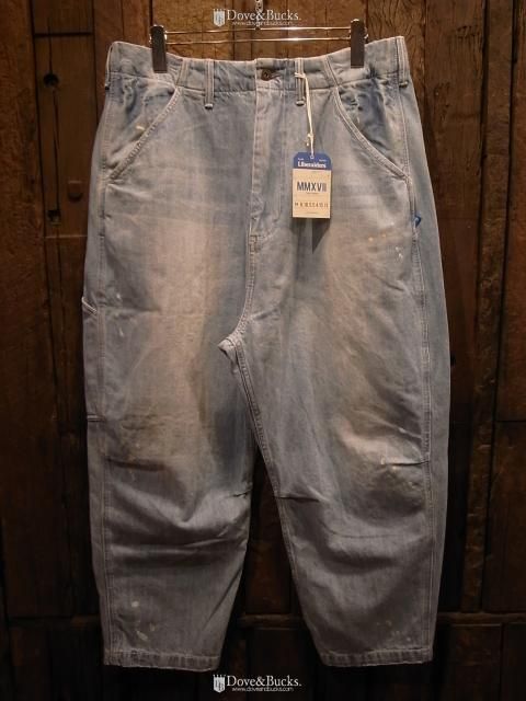 Liberaiders / STAMPED DENIM SARROUEL PANTS [LIGHT BLUE