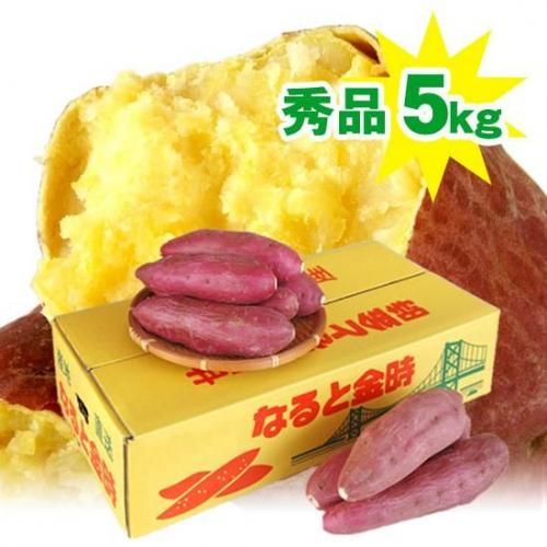 送料無料 さつまいも なると金時 5kg 秀品 箱入 サイズM/Lサイズお任せ(徳島県鳴門市産 鳴門金時 さつまいも)お歳暮 お中元 贈答品