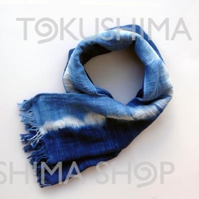 20%OFFキャンペーン！送料無料 藍染ストールA 徳島 長尾織布