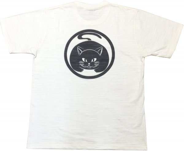 [江戸てん]Tシャツ 6.8オンス 和柄 味のあるスラブ生地に抜染しました メンズ M～XXLまで 猫柄 真向き猫 白 -  甚平・作務衣・雪駄の通販ならオリジナル製作専門店 江戸てん