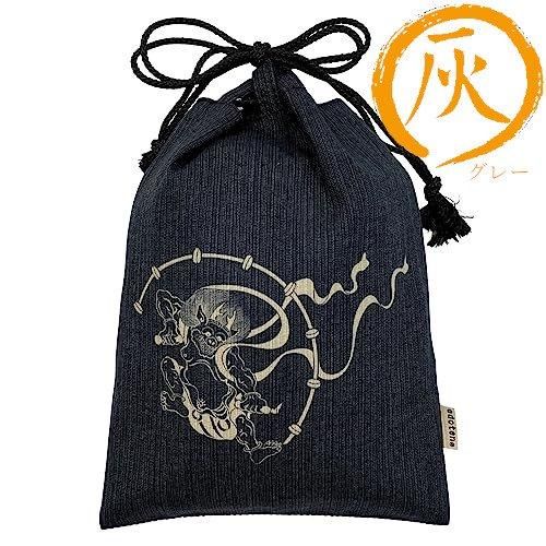 江戸てん] 信玄袋 抜染柄入り 合切袋 合財袋 綿100％ しじら生地 巾着