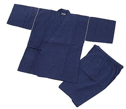 紬甚平 江戸てん］生地がしっかりしています。日本紬織り甚平(つむぎ