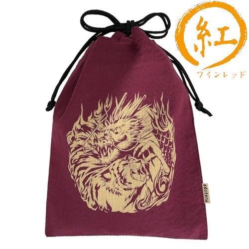 江戸てん] 信玄袋 抜染柄入り 合切袋 合財袋 綿100％ しじら生地