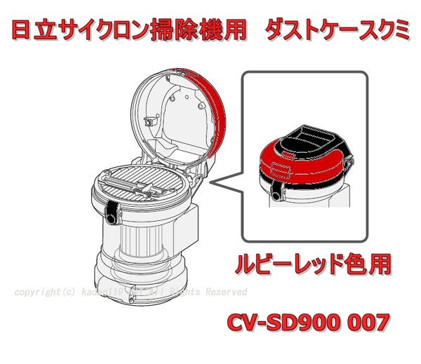 日立掃除機ダストケースクミ-(SD900)R色：CV-SD900-007 | カデンの救急