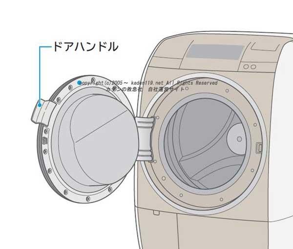 日立ビックドラムフタの取っ手【ドアハンドル】（BD-V9600L-037