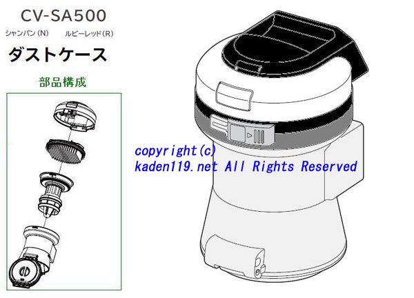 日立掃除機ダストケースクミ-(SA500)CV-SA500 006 | カデンの救急社