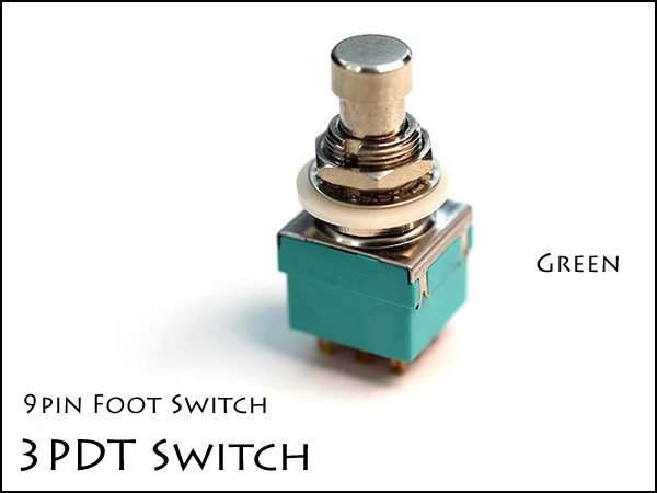 3PDT フットスイッチ Footswitch Green / トゥル－バイパス用