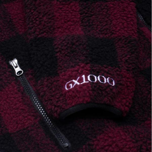 GX1000】『Polar Fleece』ジップフリースジャケット マルーン/ブラック ...