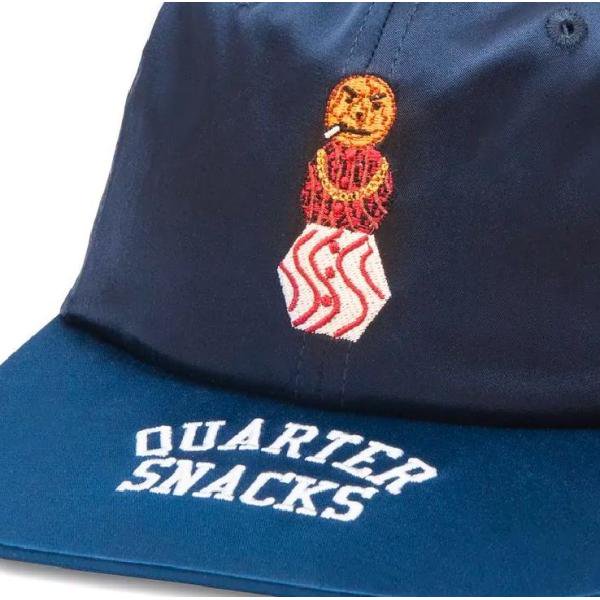 QUARTER SNACKS】『SATIN SNACKMAN CAP』6パネルキャップ ブラック