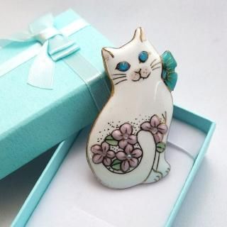 猫（ねこ）cat - 七宝焼の工房Uncle Z(アンクル・ゼット) - 土田