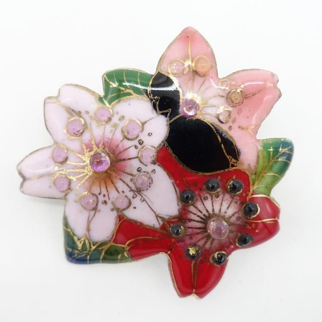 桜ブローチ（大）｜京七宝銀有線 ブローチ 京七宝ヒロミ・アート