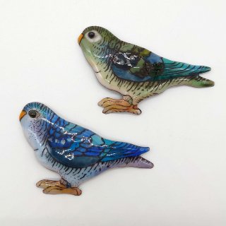 鳥- 七宝焼ブローチ - 七宝焼の工房Uncle Z(アンクル・ゼット) - 土田善太郎 Enamel Art Shop