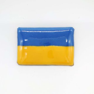 【売上50%寄付】ウクライナ国旗の七宝焼ブローチ
