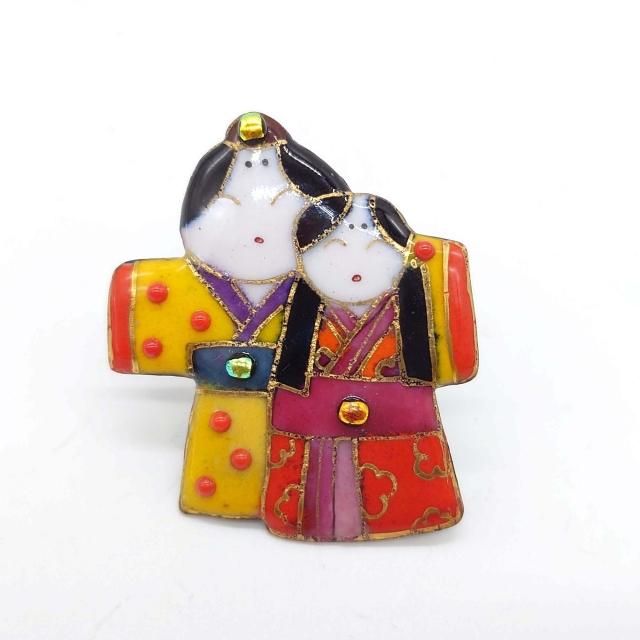 雛人形(2023C)の七宝焼ブローチ - 七宝焼の工房Uncle Z(アンクル