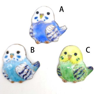 鳥- 七宝焼ブローチ - 七宝焼の工房Uncle Z(アンクル・ゼット) - 土田善太郎 Enamel Art Shop