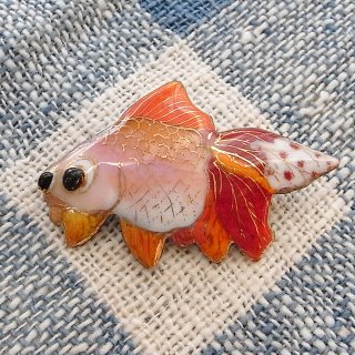 魚- 七宝焼ブローチ - 七宝焼の工房Uncle Z(アンクル・ゼット) - 土田善太郎 Enamel Art Shop