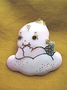 キューピー- 七宝焼ブローチ - 七宝焼の工房Uncle Z(アンクル・ゼット) - 土田善太郎 Enamel Art Shop