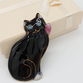 猫（ねこ）cat - 七宝焼の工房Uncle Z(アンクル・ゼット) - 土田善太郎 Enamel Art Shop