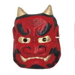 在庫あり☆即納可能】和紙工芸品 張子面 赤鬼☆オニ お面 色付き
