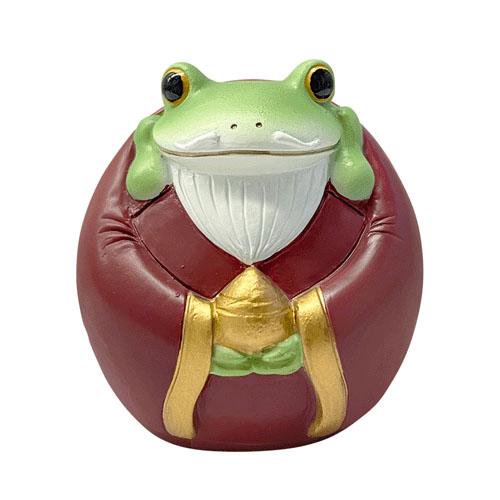 新品】招き蛙・福禄寿 高さ24㎝／石像 石材 置物 蛙 カエル かえる-