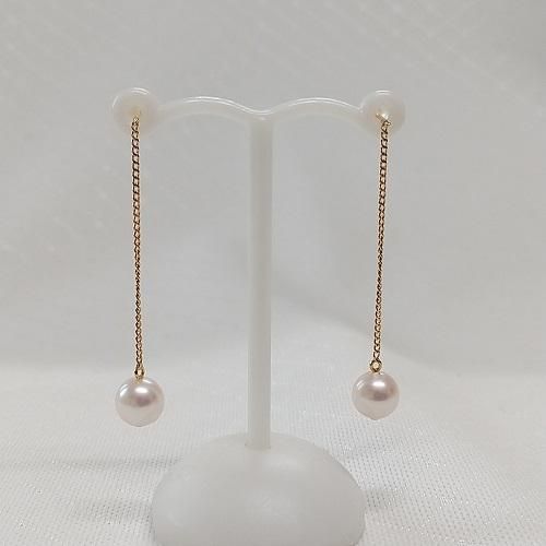 (M0826-1)K10,18PG南洋真珠アメリカンピアス　宝石 パールアメリカンピアス | La Soeur