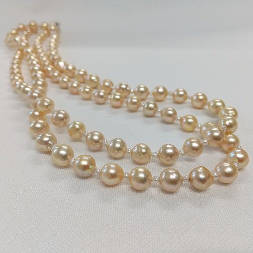 あこや真珠ゴールド106cmロングネックレス - 真珠専門店 おおば真珠