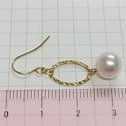 K18あこや本真珠7.8mmデザインピアス - 真珠専門店 おおば真珠