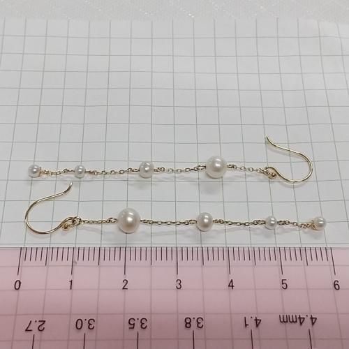 K10淡水パールロングピアス - 真珠専門店 おおば真珠 静岡県