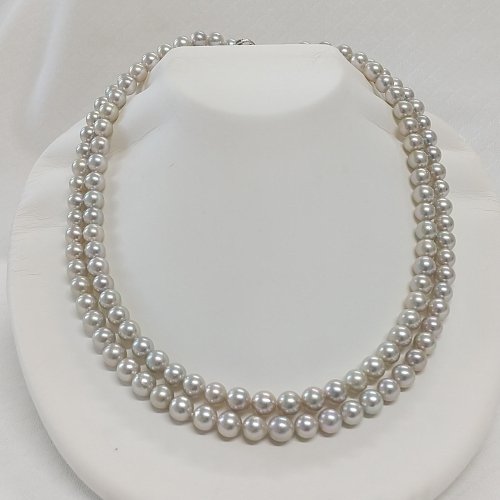 あこや本真珠グレーカラー 85cmロングネックレス - 真珠専門店 おおば