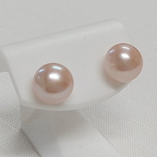 K14WG淡水パール9.9mmピアス(オレンジカラー) - 真珠専門店 おおば真珠 ...