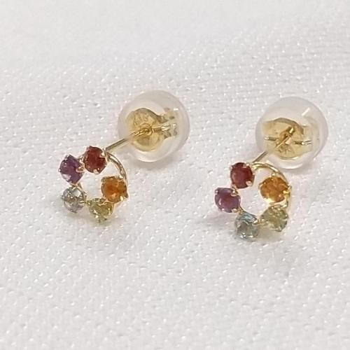 N1868 カラーストーン ピアス K18 刻印あり ジュエリーマキ ジュエリーマキ k18刻印あり 18金 星型 ピアス - メルカリ