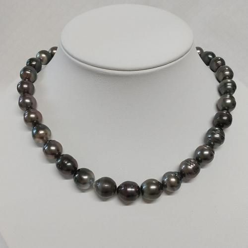 【大珠】黒蝶真珠　ネックレス　南洋　バロック　約9.5-14.0mm 大珠】黒蝶真珠 ネックレス 南洋 バロック 約9.5-14.0mm 南洋黒