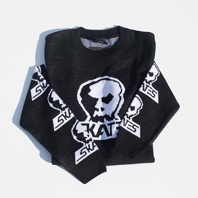 skull skates スカルスケーツ　霜降りグレー　90sタイププルオーバー