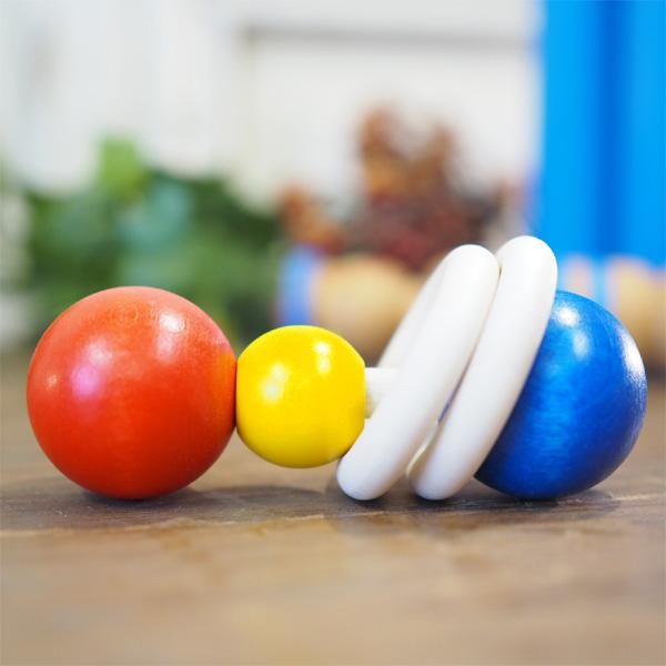 Naef ネフ社 デュオ Duo 木製おしゃぶりラトル（ガラガラ） - 木