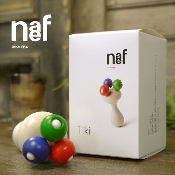 Naef ネフ社 ティキ Tiki 木製おしゃぶりラトル（ガラガラ） - 木の