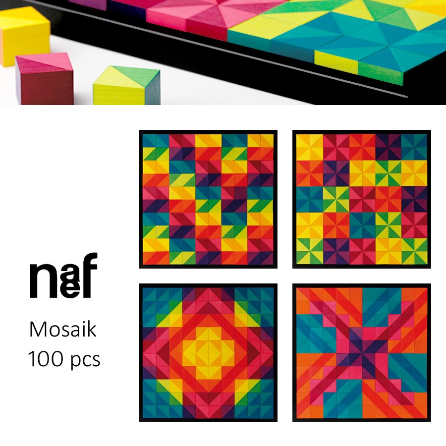 Naef ネフ社 キーナーモザイク（大） Mosaik 100pcs キューブパズル - 木のおもちゃ赤ちゃんのおもちゃ木製玩具eurobus